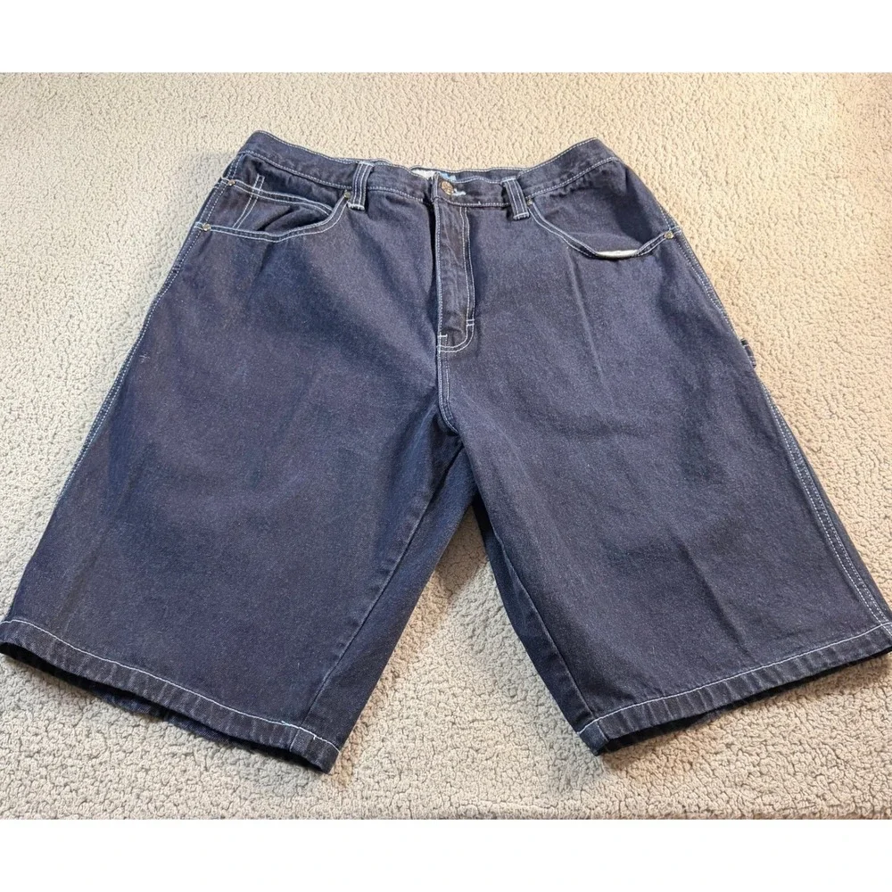 Southpole Mens Baggy Denim Carpenter Shorts Indigo Blue Y2K Hip Hop Size 38